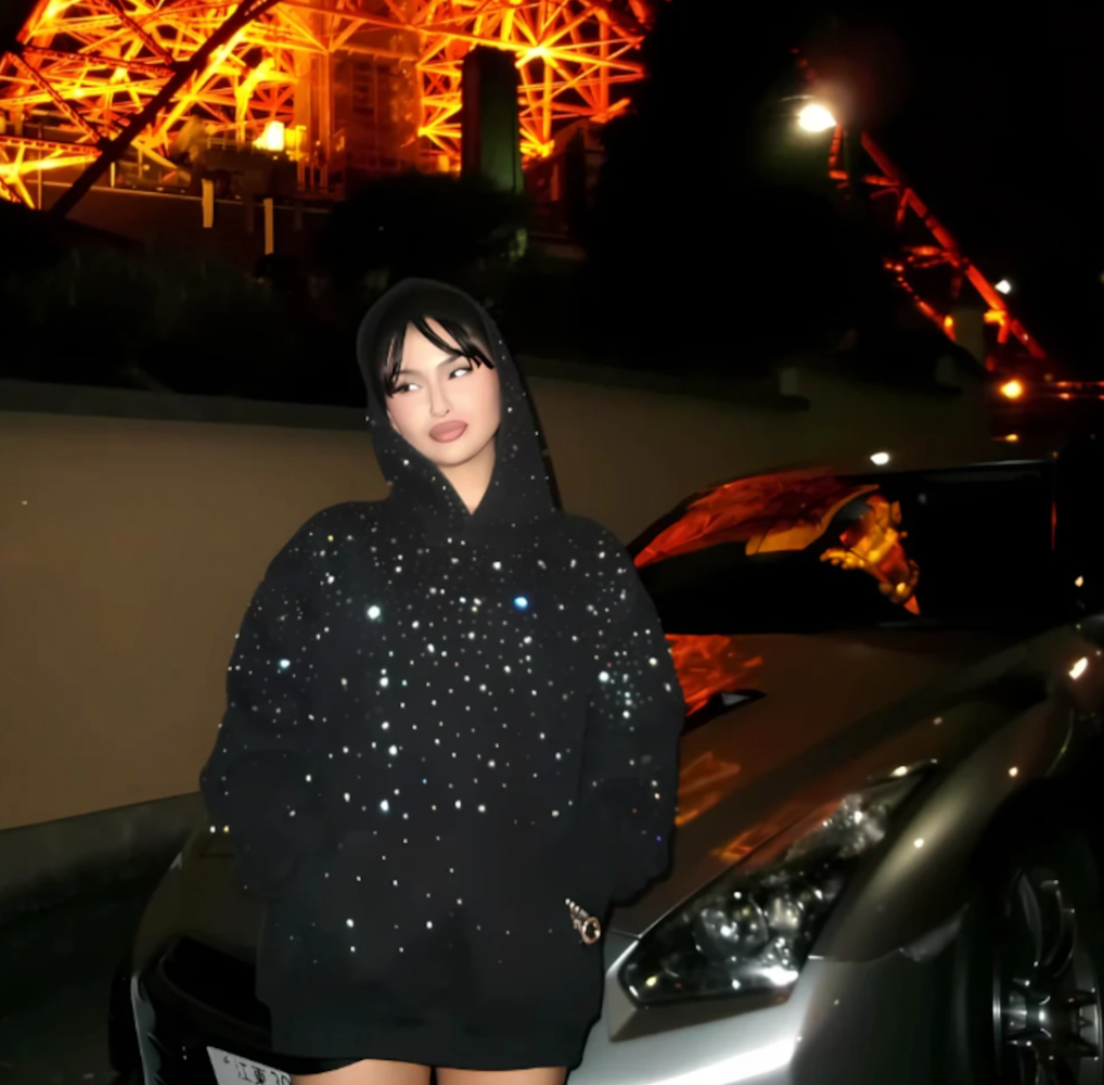 【GR55】Rhinestone Gem Hoodie