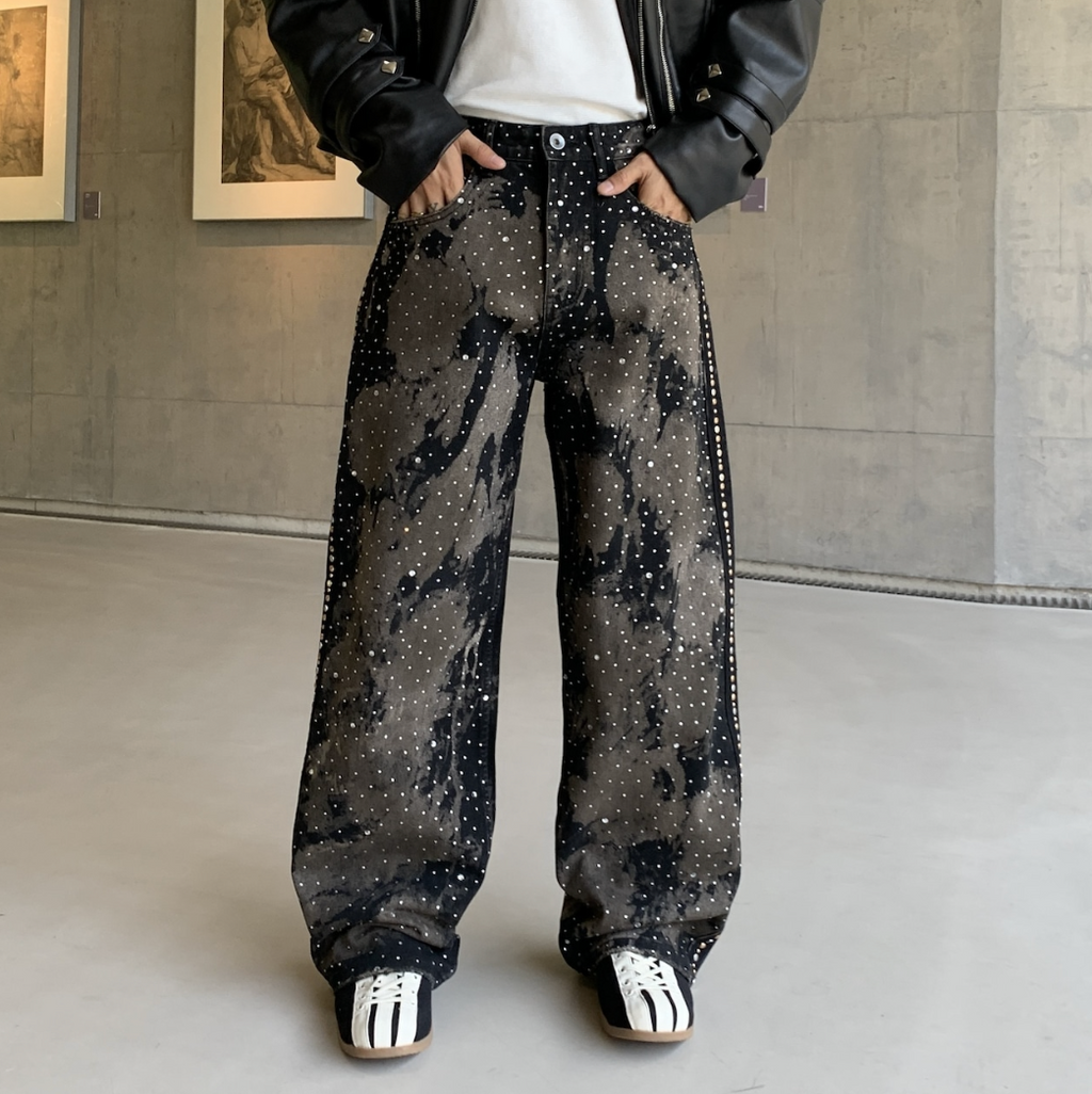 【GR73】Rhinestone Gem Camo Pants