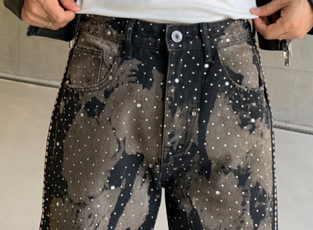 【GR73】Rhinestone Gem Camo Pants