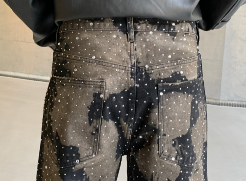 【GR73】Rhinestone Gem Camo Pants