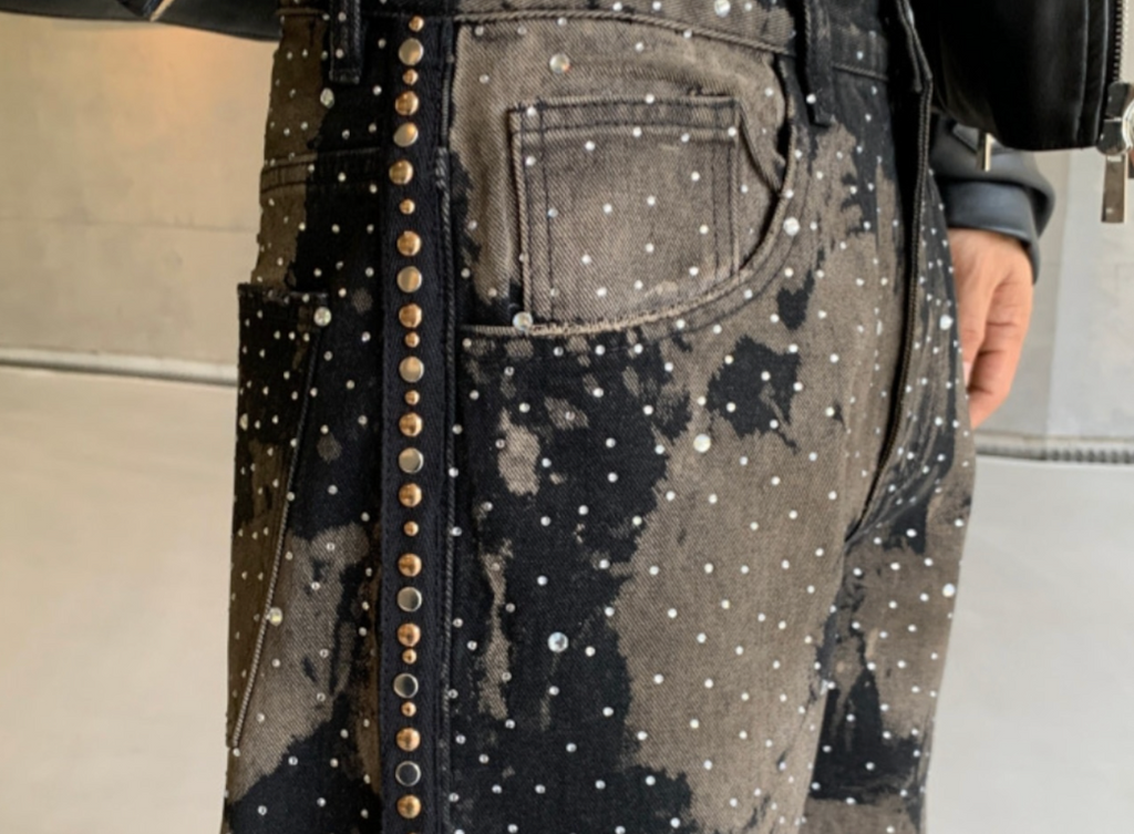 【GR73】Rhinestone Gem Camo Pants