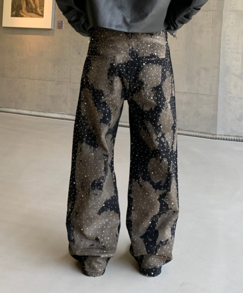 【GR73】Rhinestone Gem Camo Pants