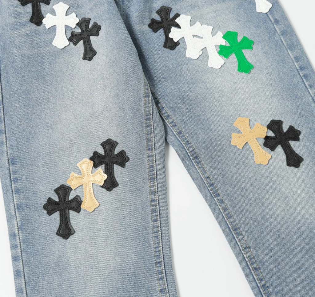 【GR46】Colored Cross Straight Denim