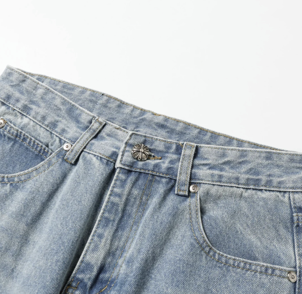 【GR46】Colored Cross Straight Denim