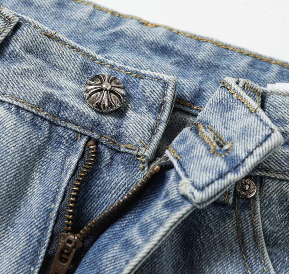 【GR46】Colored Cross Straight Denim