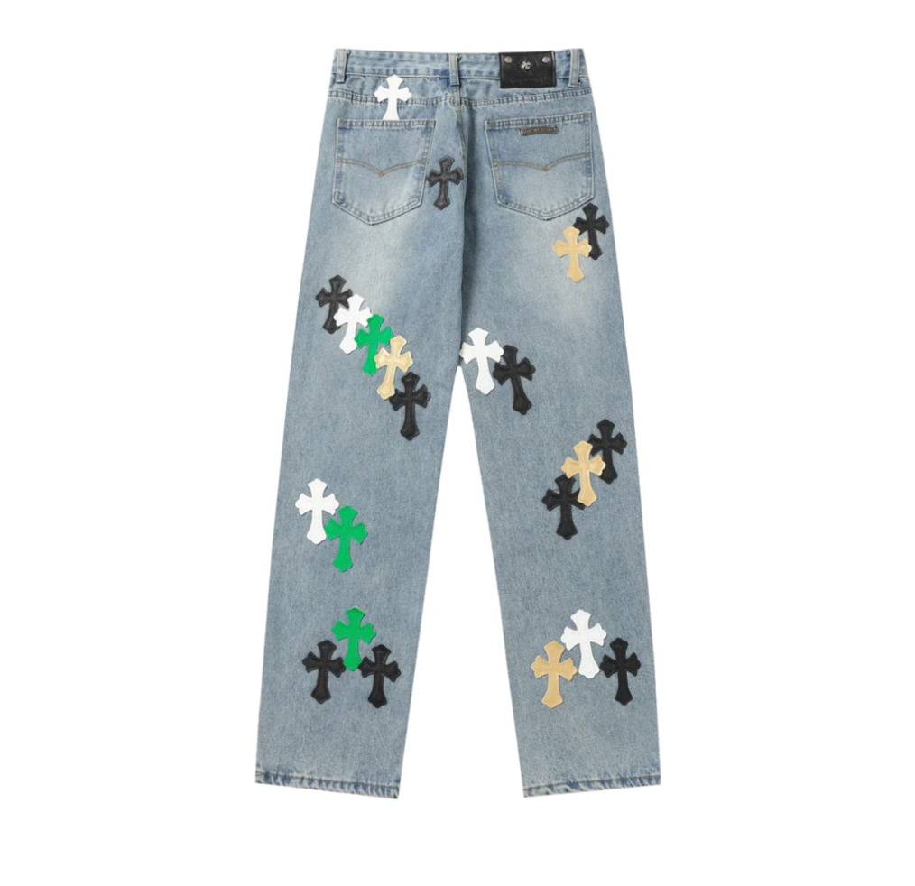 【GR46】Colored Cross Straight Denim
