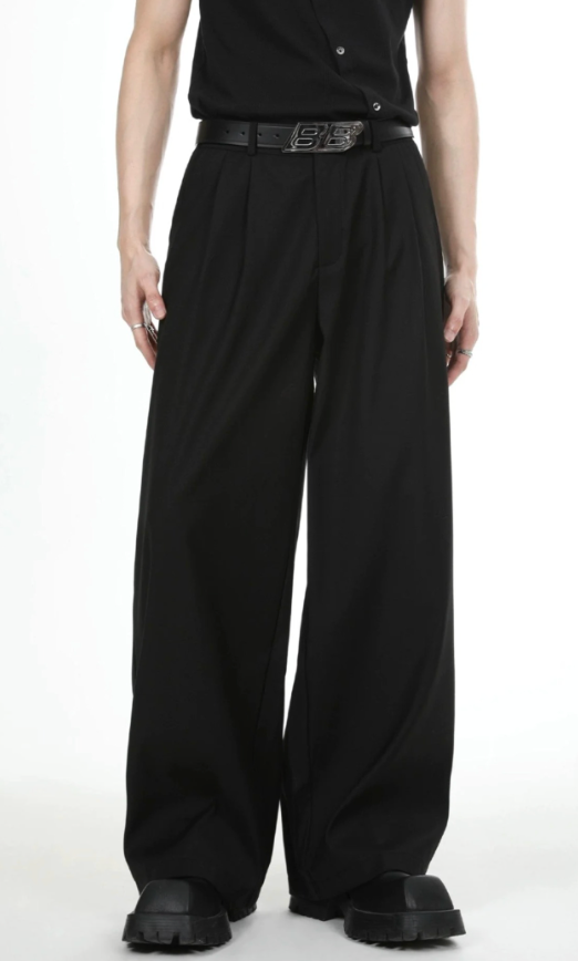 【GR42】Oversize Double Tailored Jacket & Wide-leg Trousers Setup(Pants)