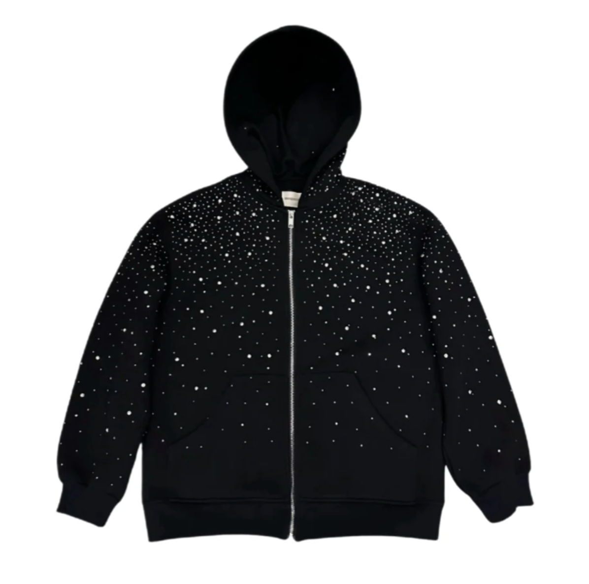【GR54】Rhinestone Gem Zip Hoodie