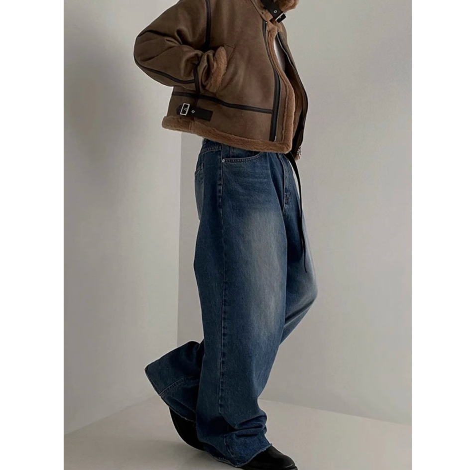 【GR36】Boa Neck Leather Jacket