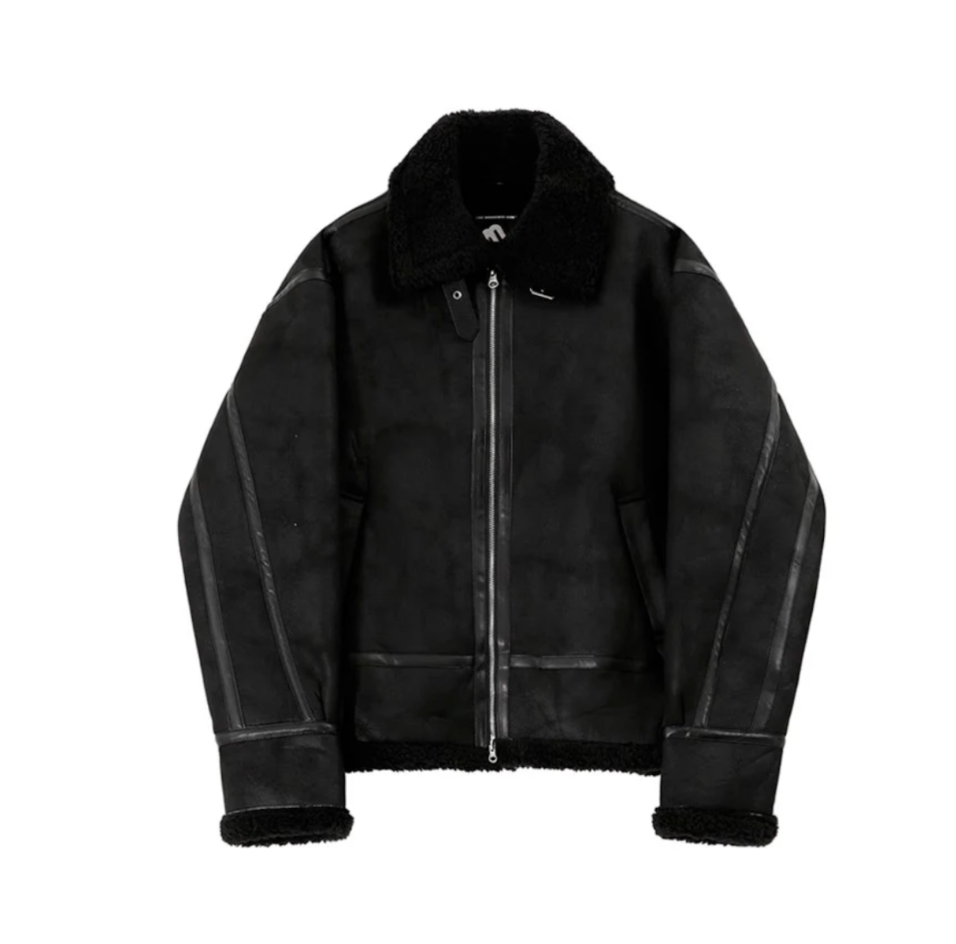 【GR36】Boa Neck Leather Jacket