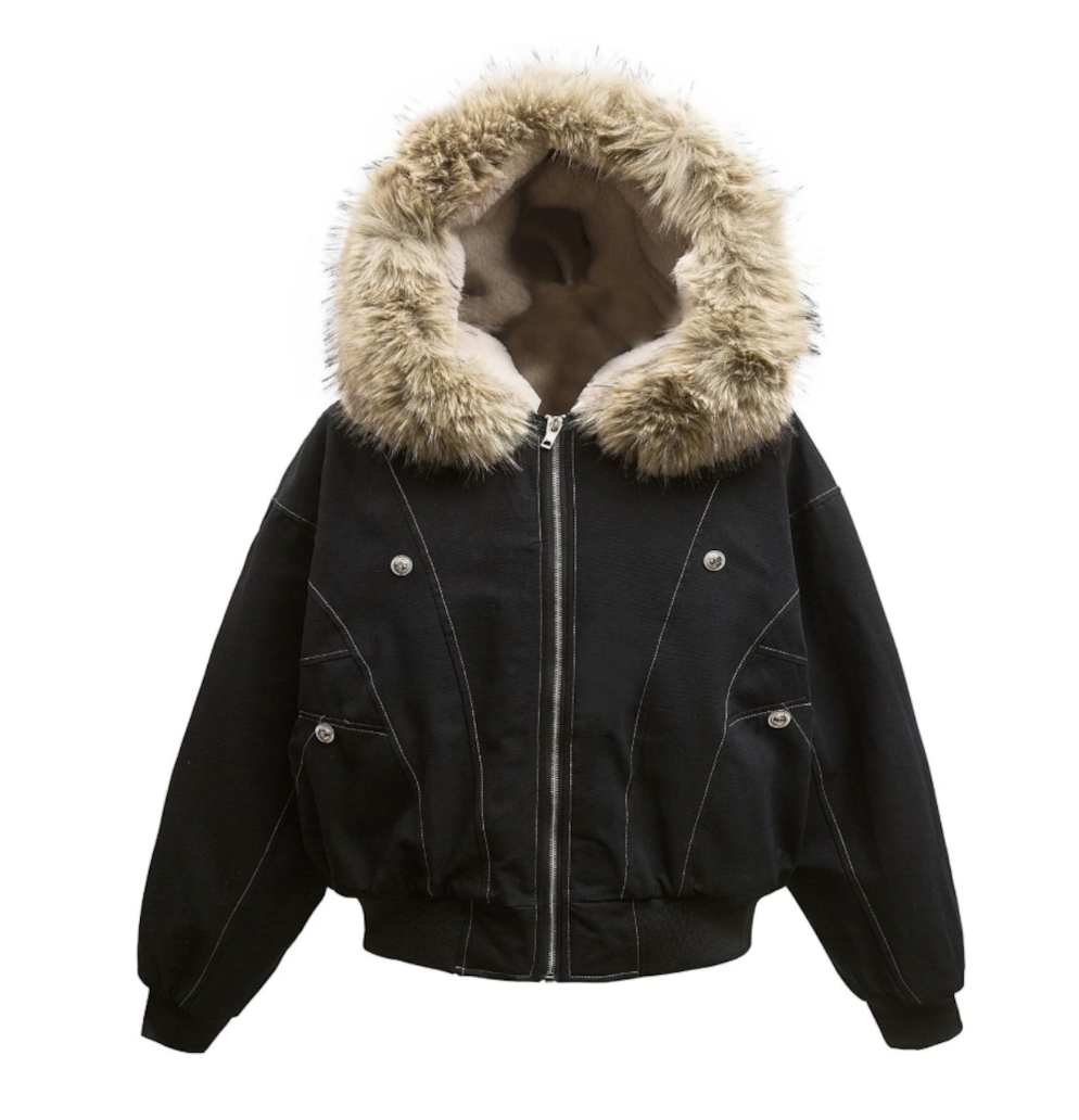 【GR29】Fur Collar Sherpa-Lining Hooded Padded Jacket