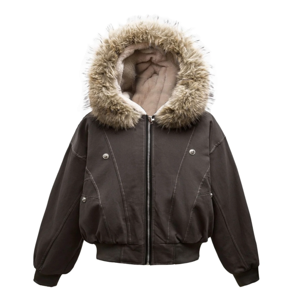 【GR29】Fur Collar Sherpa-Lining Hooded Padded Jacket