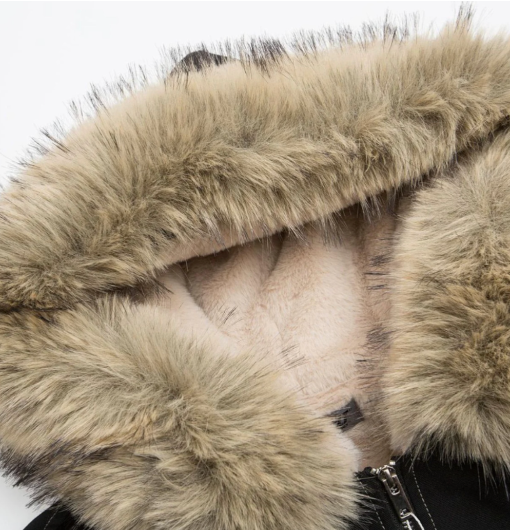 【GR29】Fur Collar Sherpa-Lining Hooded Padded Jacket