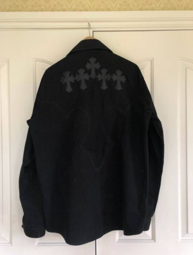 【GR57】Oversized Leather Cross Denim Jacket