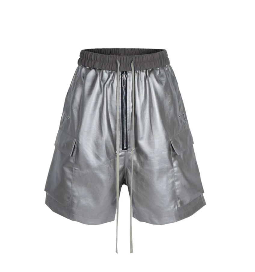 【GR52】Matte Coated Cargo Half Pants