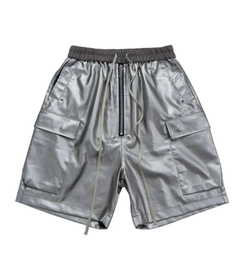 【GR52】Matte Coated Cargo Half Pants