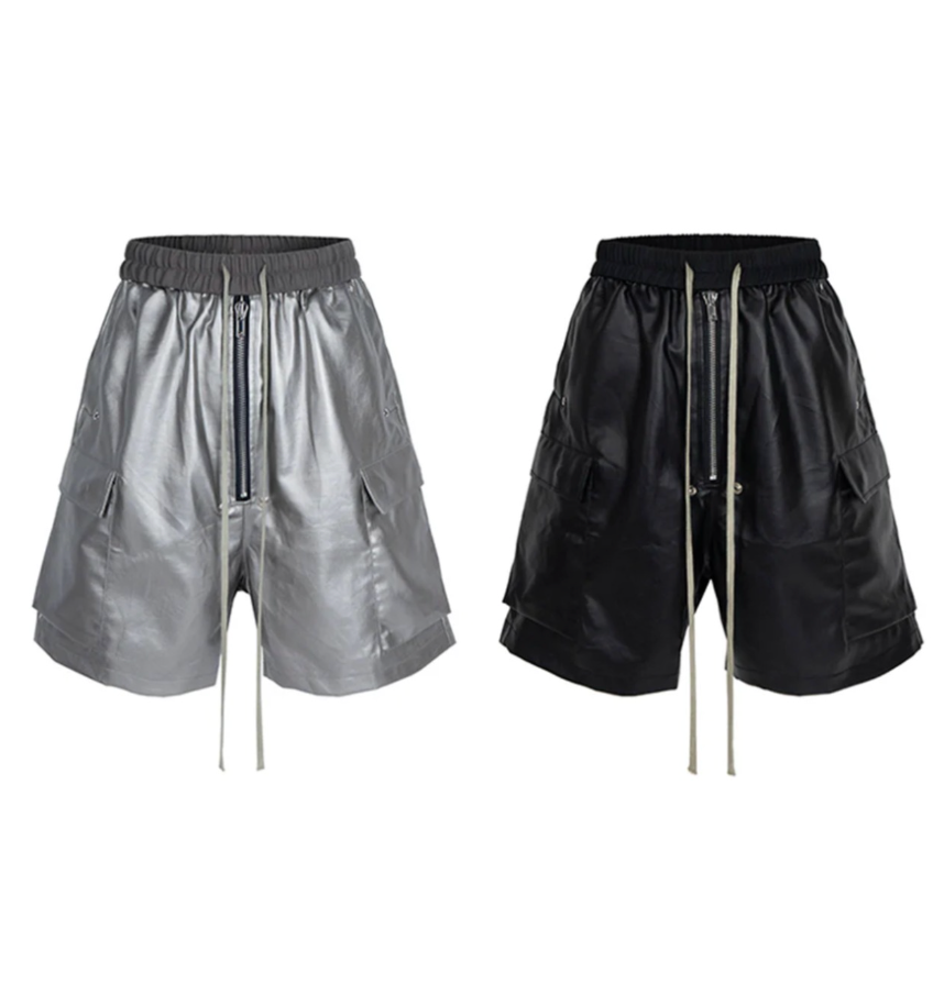 【GR52】Matte Coated Cargo Half Pants