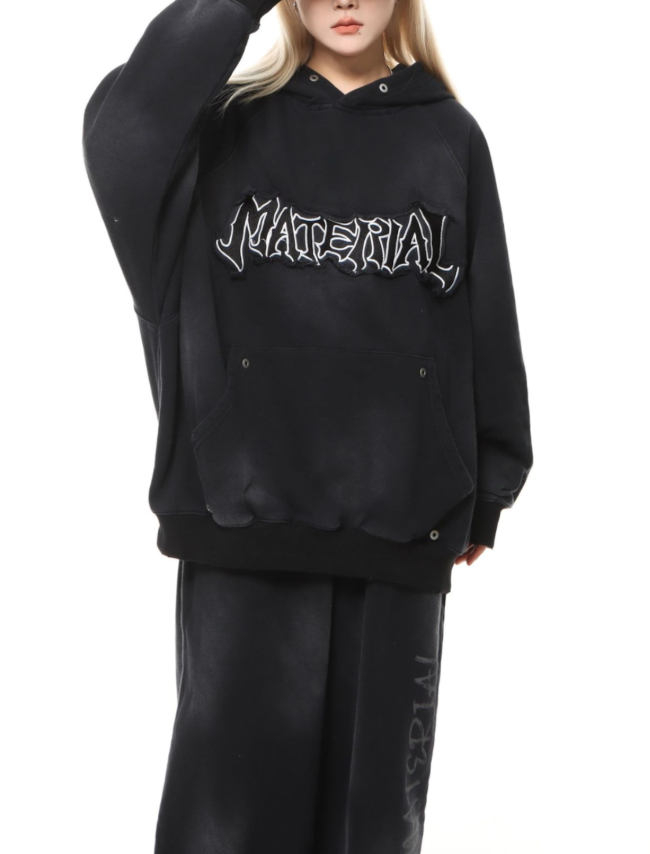 【GR46】Unisex Material Dirt Hoodie