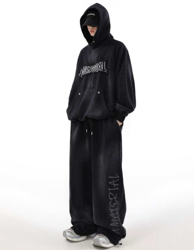 【GR47】Unisex Material Dirt Sweat Pants