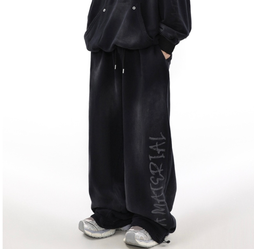 【GR47】Unisex Material Dirt Sweat Pants