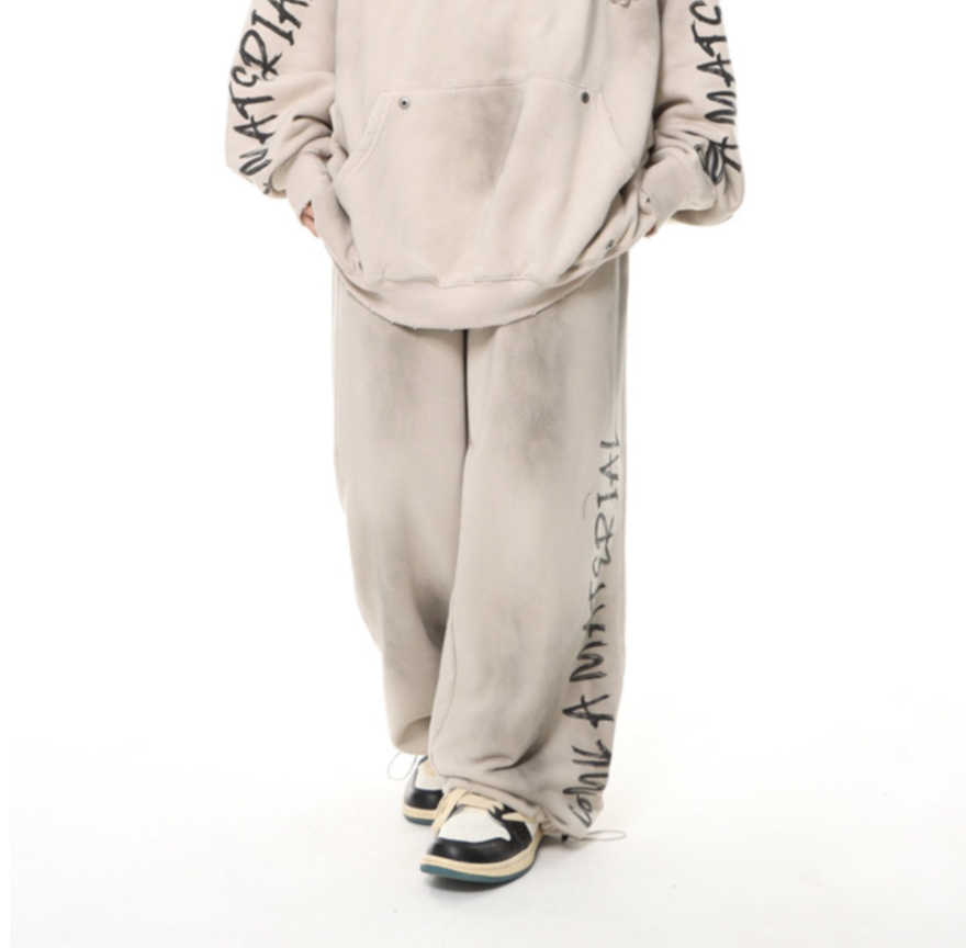 【GR47】Unisex Material Dirt Sweat Pants