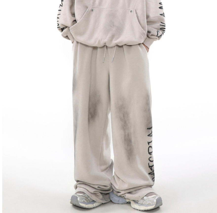 【GR47】Unisex Material Dirt Sweat Pants