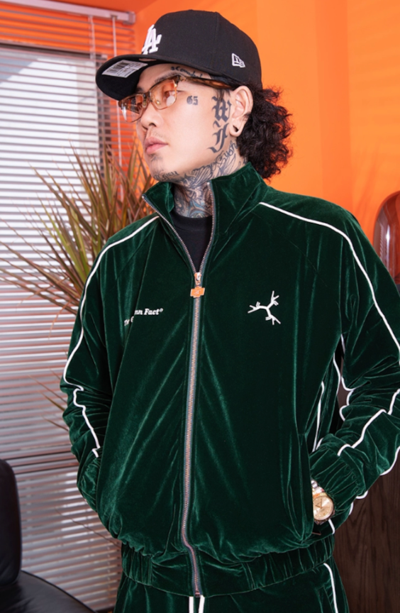 【GR17】Velvet Line Jacket Black