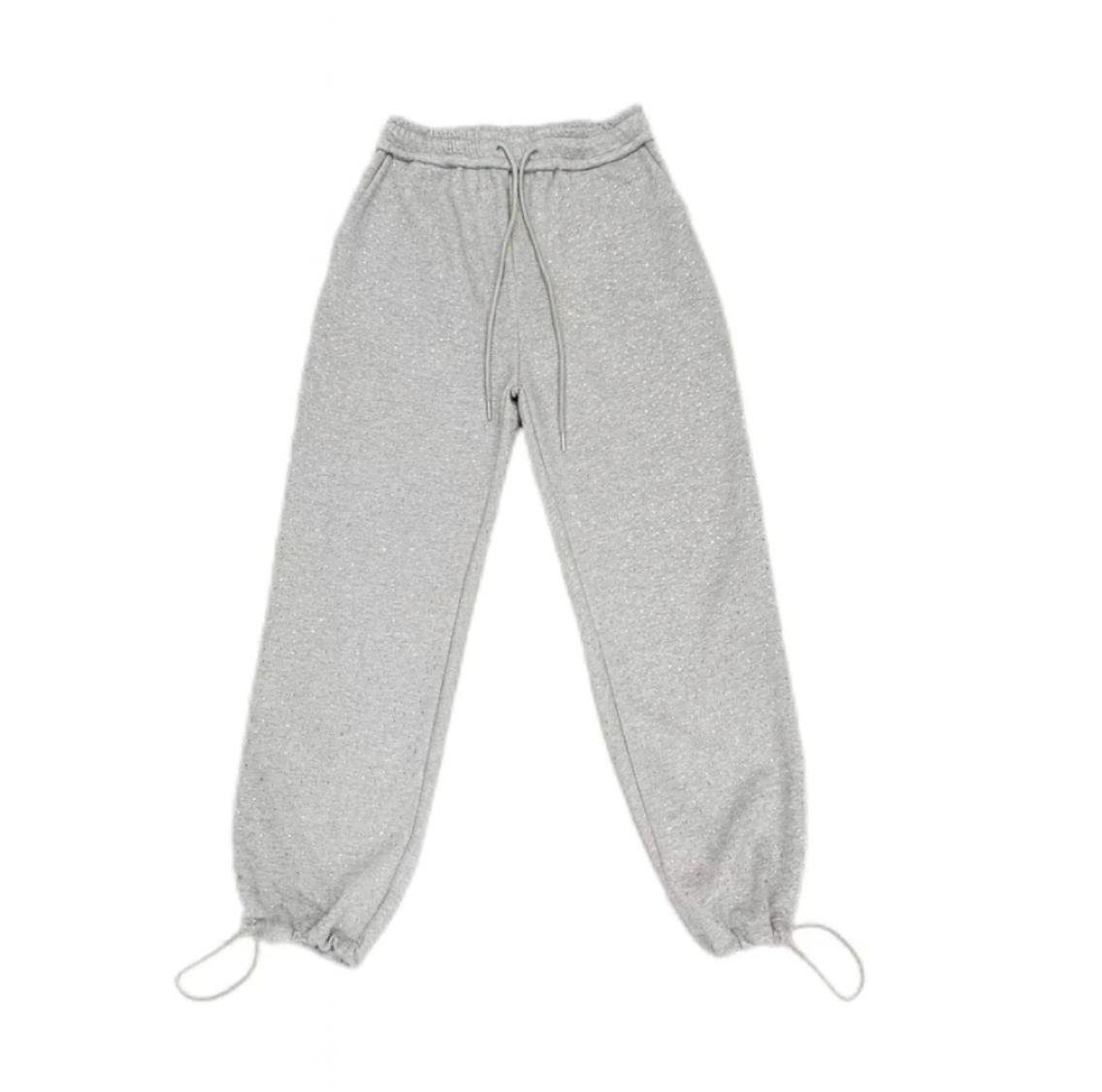 【GR76】Rhinestone Gem Sweat Pants Grey