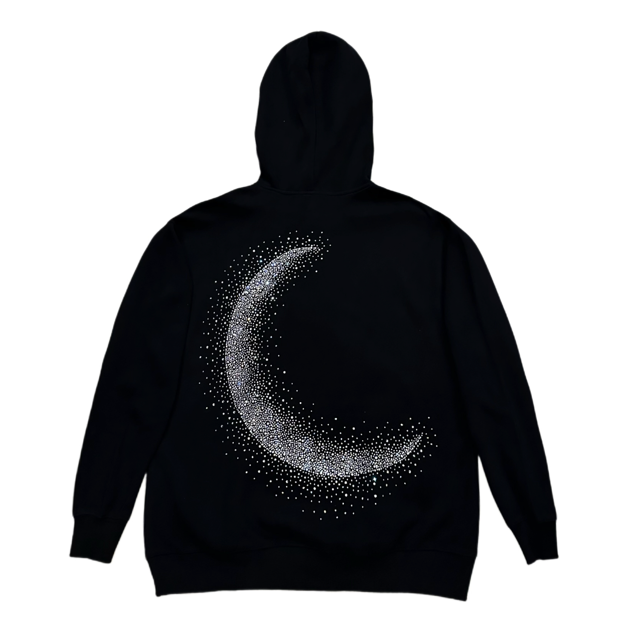 【GR76】Rhinestone Gem Moon Hoodie