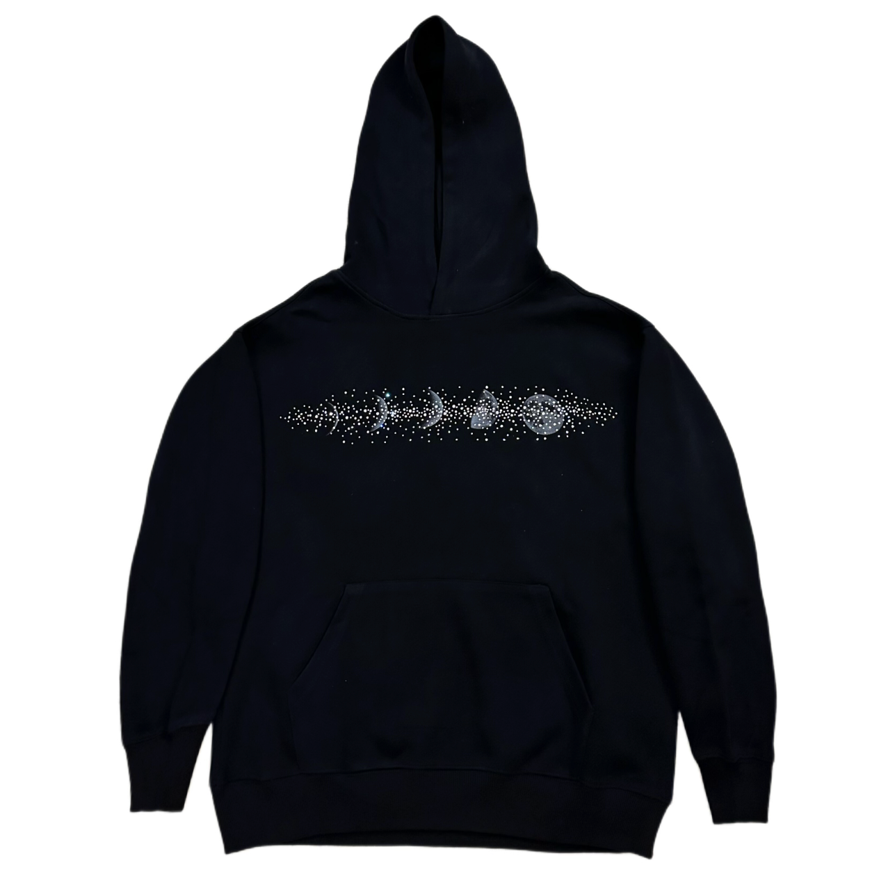 【GR76】Rhinestone Gem Moon Hoodie