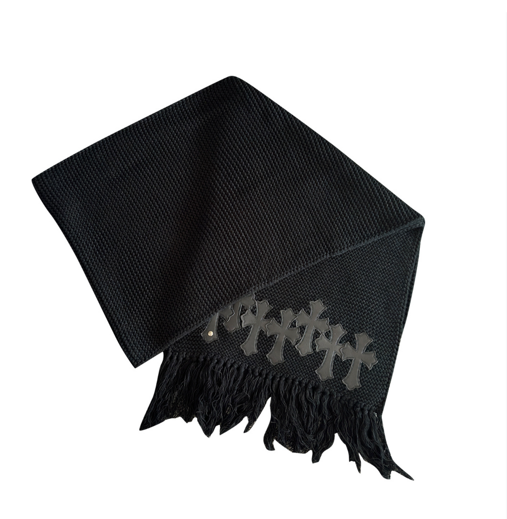 【GR78】Noir Cross Emblem Knit Stole