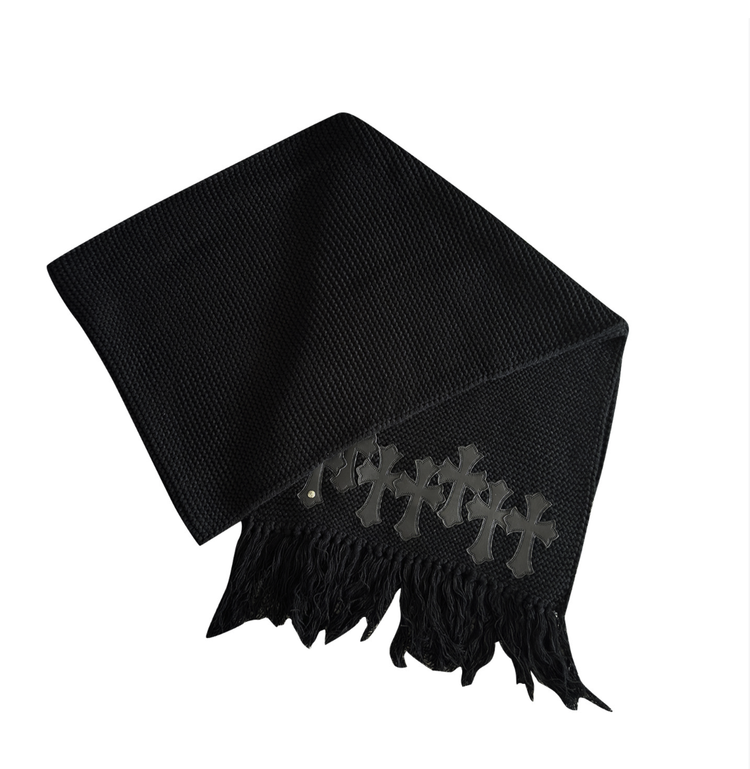 【GR78】Noir Cross Emblem Knit Stole