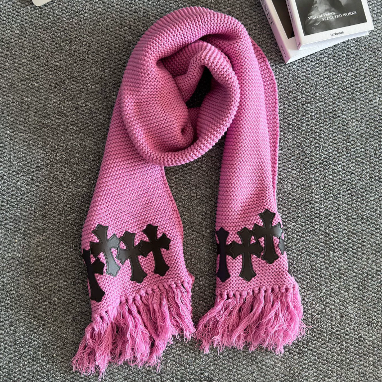 【GR78】Noir Cross Emblem Knit Stole