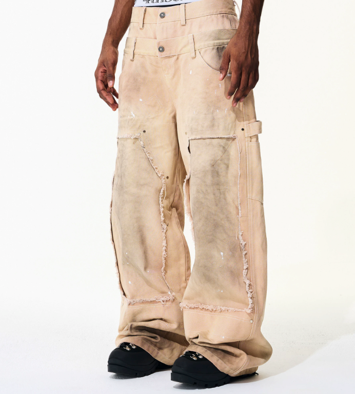 【GR87】Layered Damage Buggy Denim