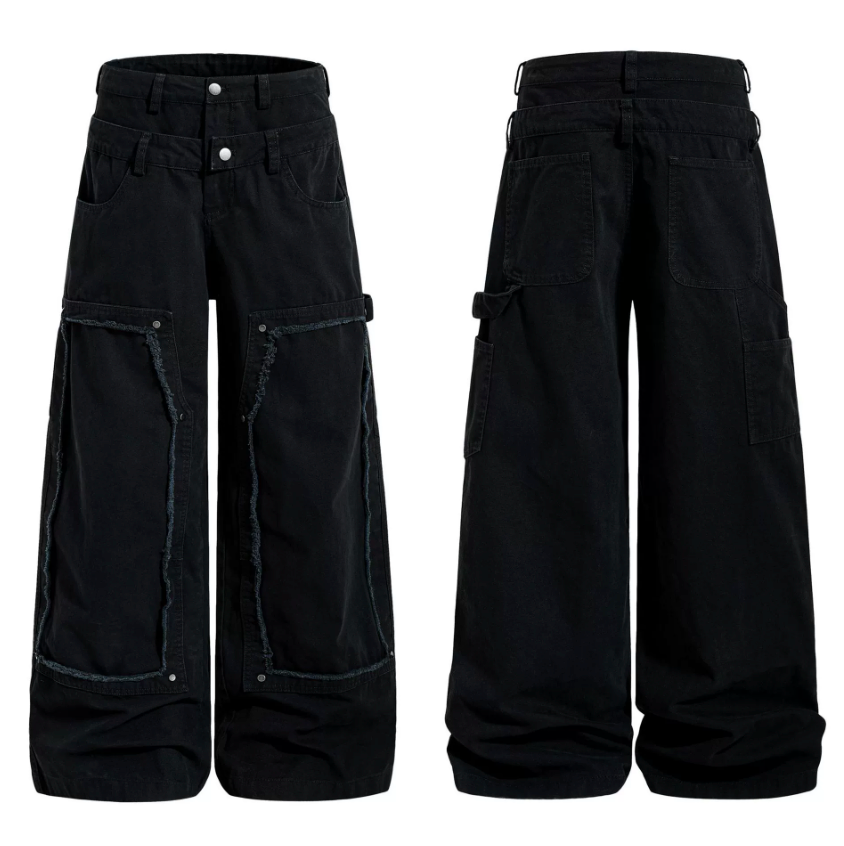 【GR87】Layered Damage Buggy Denim