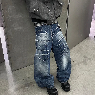 【GR82】Ravage Loose Denim Pants