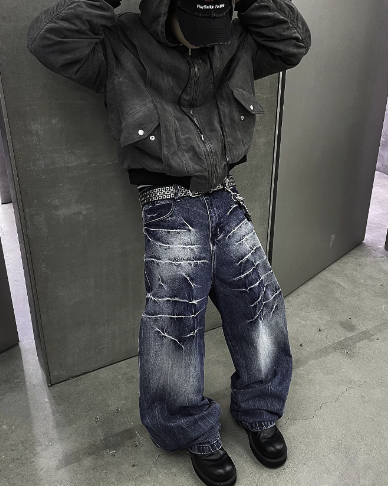 【GR82】Ravage Loose Denim Pants