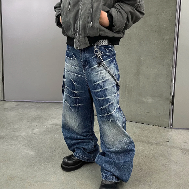 【GR82】Ravage Loose Denim Pants