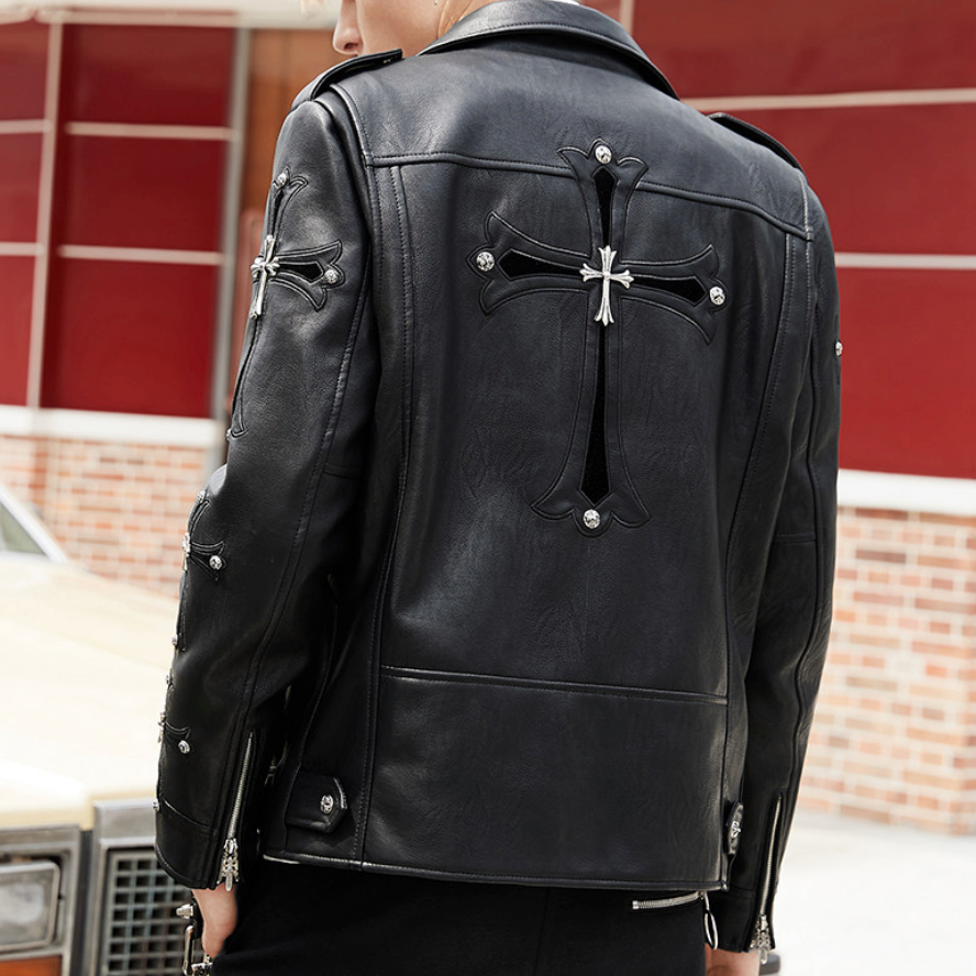 【GR87】Black Mass Leather Jacket