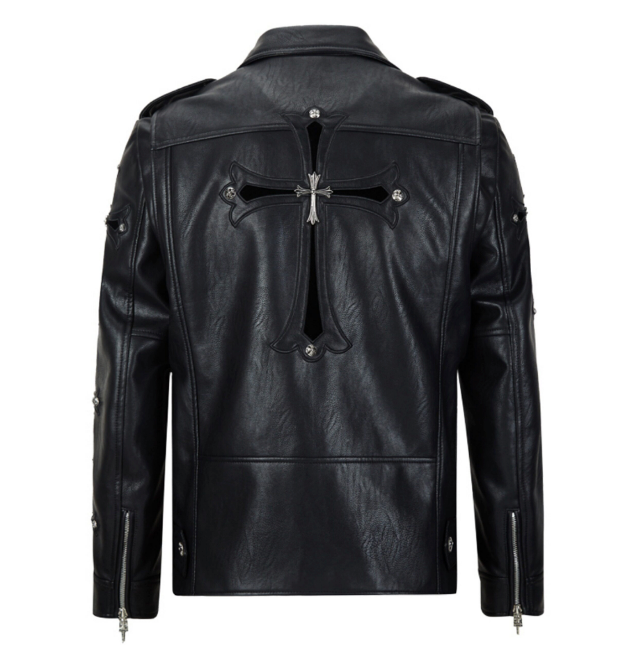 【GR87】Black Mass Leather Jacket