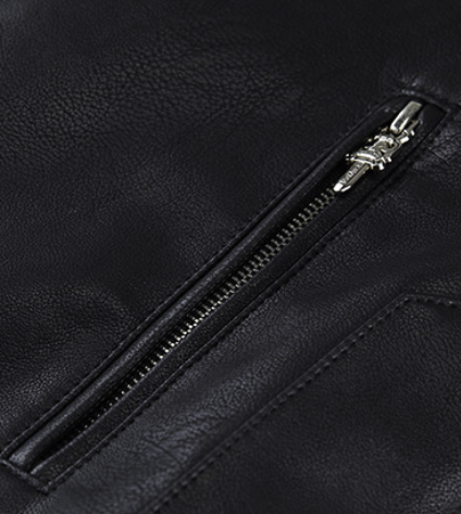 【GR87】Black Mass Leather Jacket