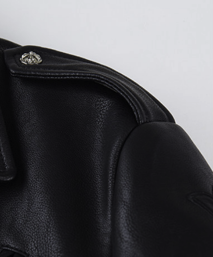 【GR87】Black Mass Leather Jacket