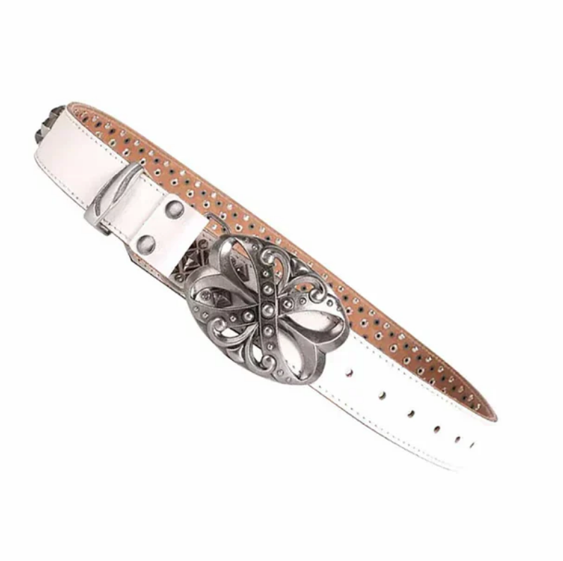 【GR89】Ornate Clover Rhinestone Belt