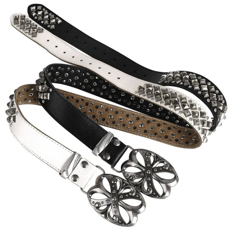 【GR89】Ornate Clover Rhinestone Belt