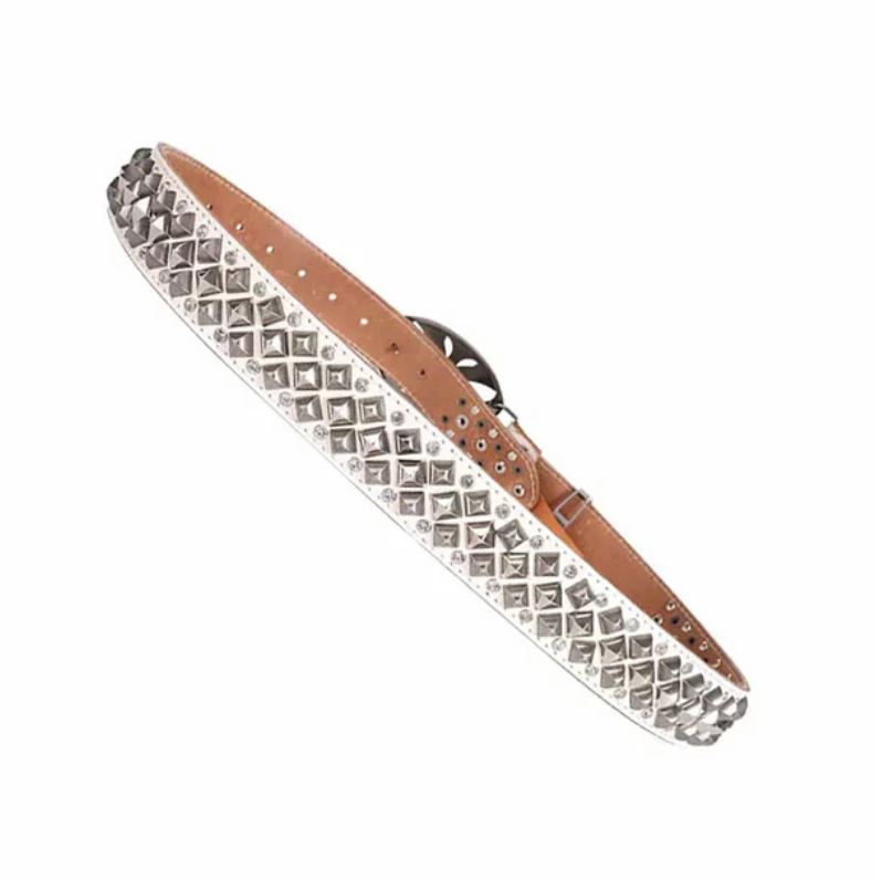 【GR89】Ornate Clover Rhinestone Belt