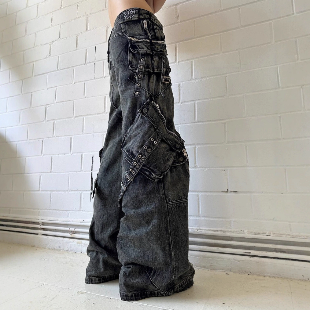 【GR90】Multi-Zip Baggy Denim