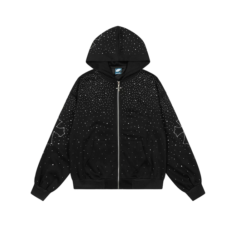【GR91】Crossline Gem Zip Hoodie