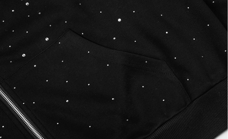 【GR91】Crossline Gem Zip Hoodie