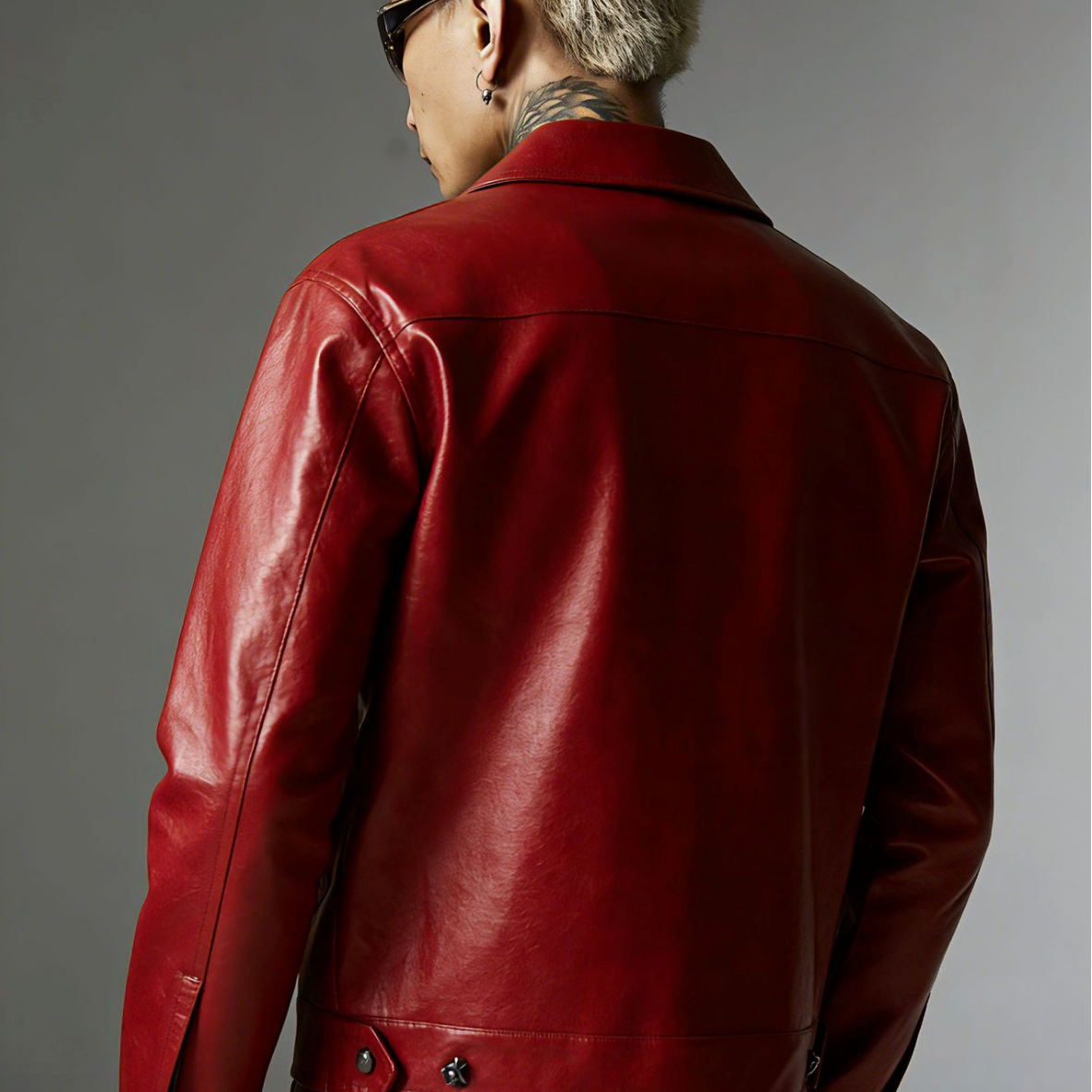 【GR94】Spider Web Leather Jacket