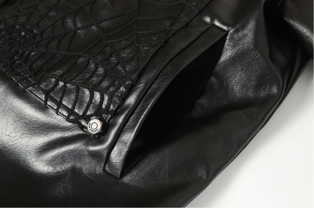 【GR94】Spider Web Leather Jacket